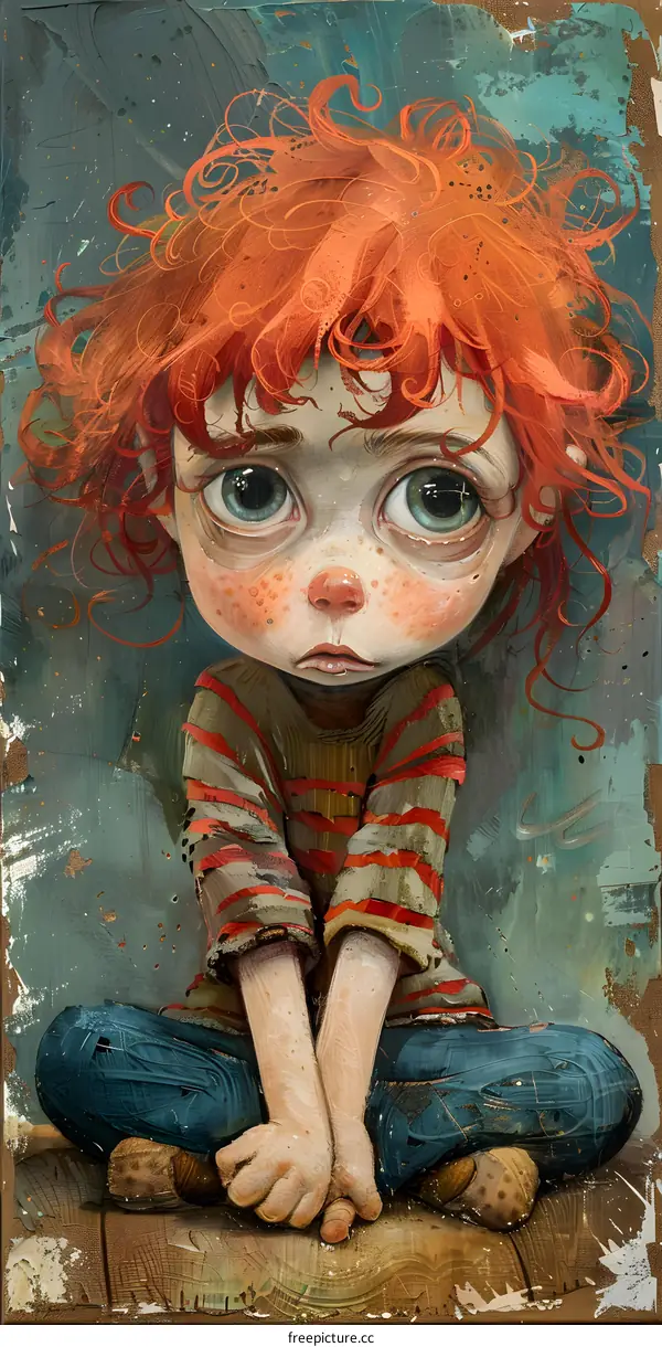 portrait of a sad looking boy