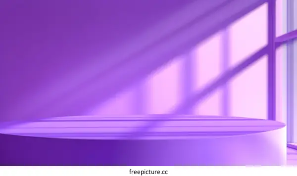 Purple Product Display Stage with Natural Lighting