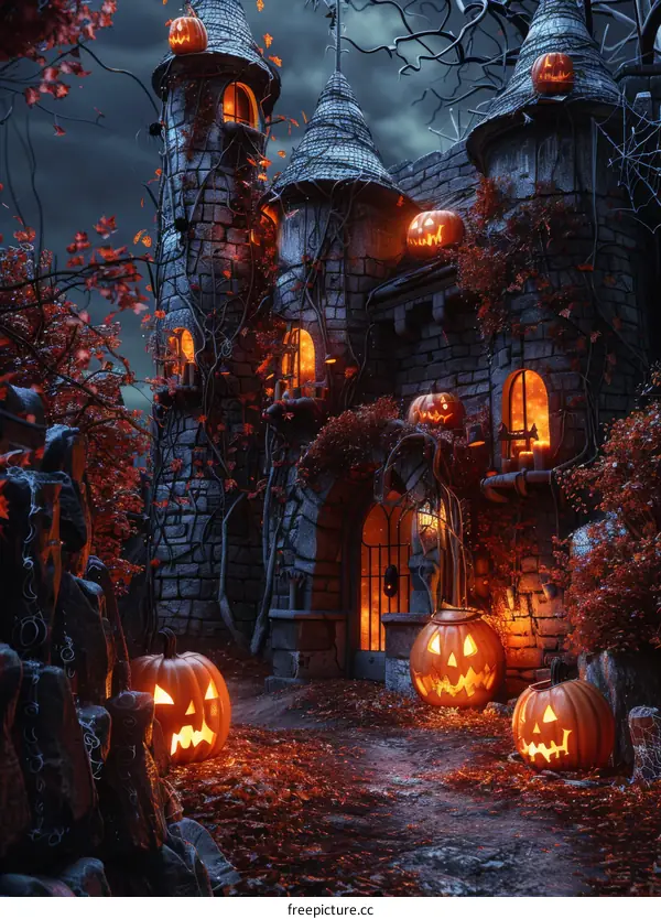 Gothic Halloween Pumpkin Lantern