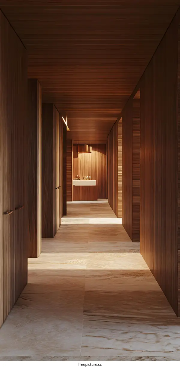 Minimalist Wooden Corridor Interior Design