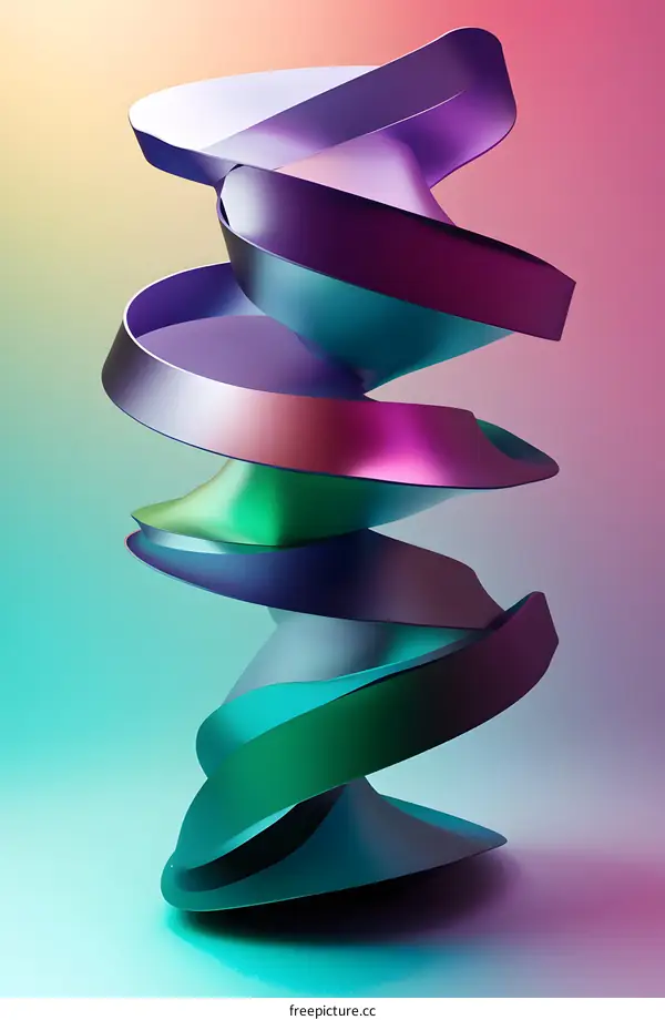 Abstract 3D Spiral Design With Colorful Gradient