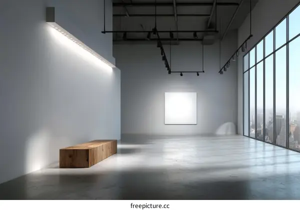 Empty Modern Art Gallery Showcase