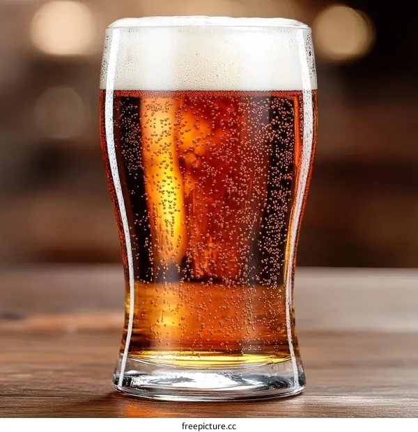 Close Up of a Glass of Beer