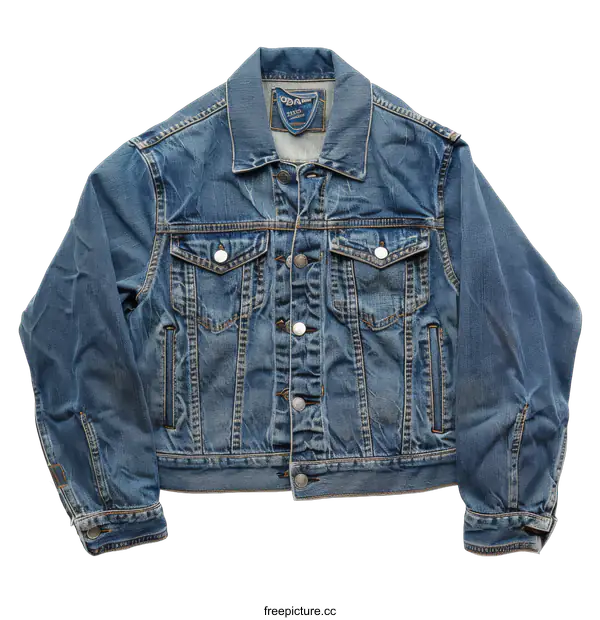 [Transparent Background PNG]Blue Denim Jacket Isolated on transparent background