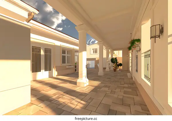 Modern Architecture Design of a Patio in a House