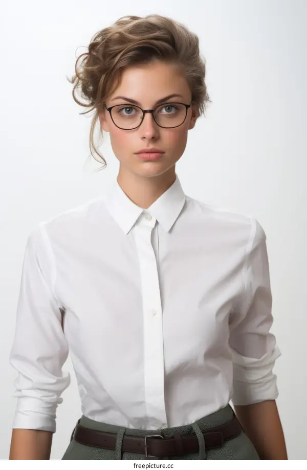 Portrait of a Young Woman with Glasses