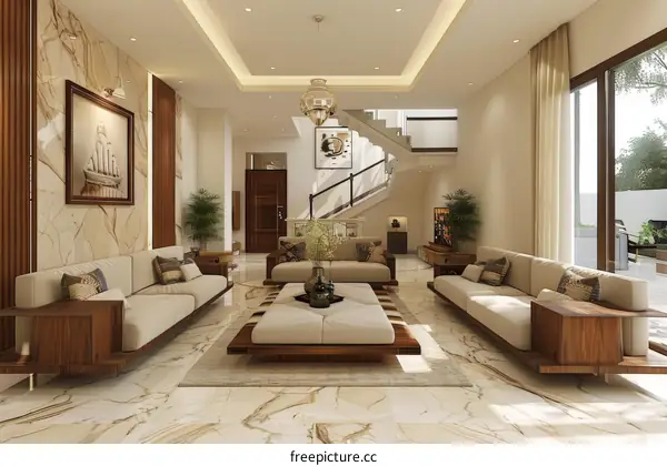 Modern and Minimalist Living Room with Lots of Light and Space