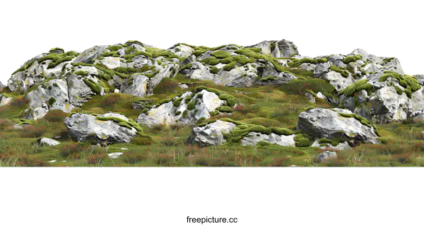 [Transparent Background PNG]Green Moss Covering Rocks in Nature