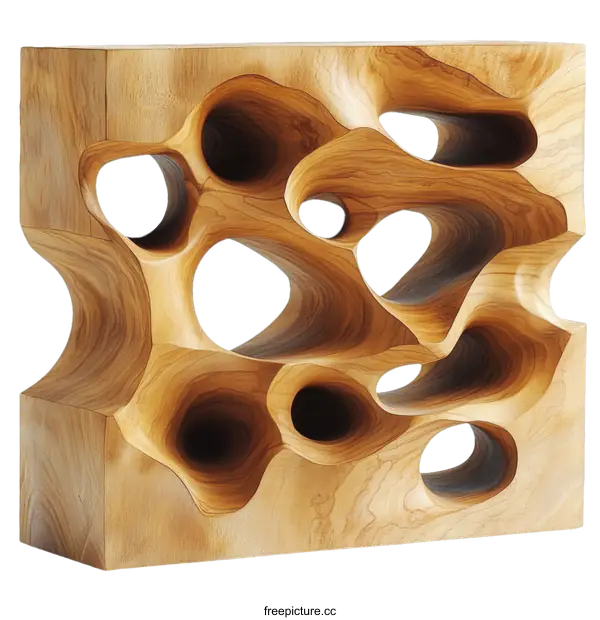 [Transparent Background PNG]Abstract Wooden Carving Sculpture