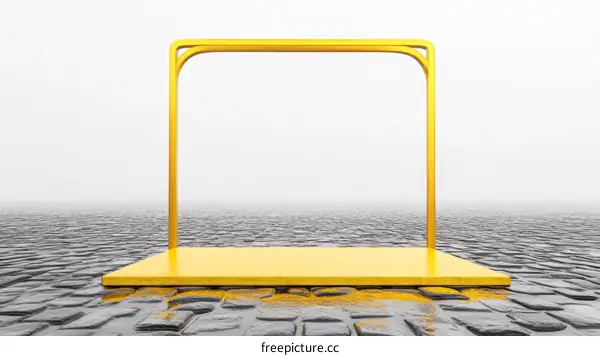 Modern Minimalist Yellow Product Display Stage