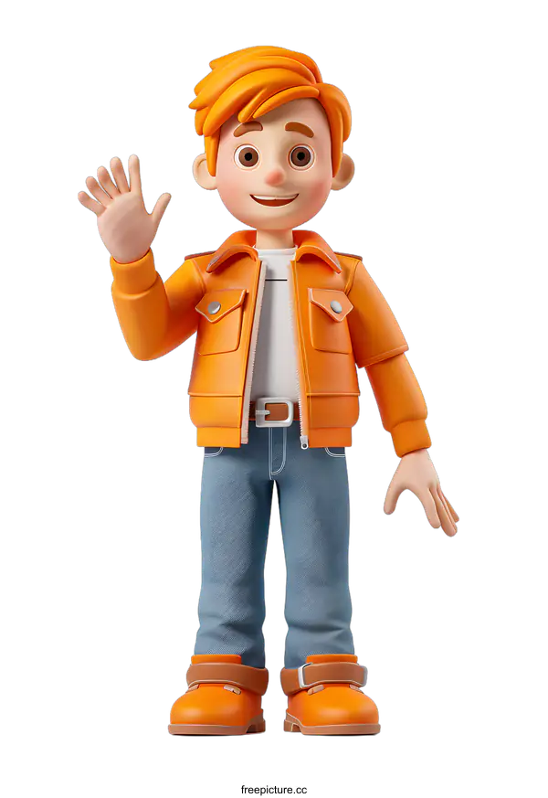[Transparent Background PNG]3D cartoon character of a boy