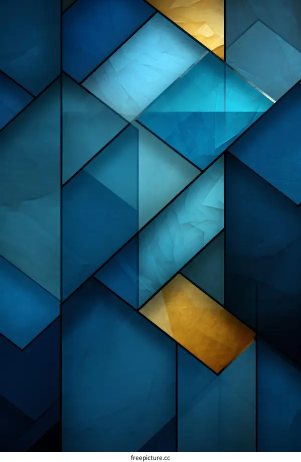 Abstract Geometric Design with Blue Yellow Color Palette