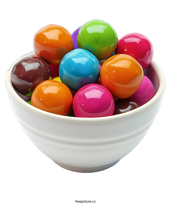 [Transparent Background PNG]Colorful Candies in a Bowl