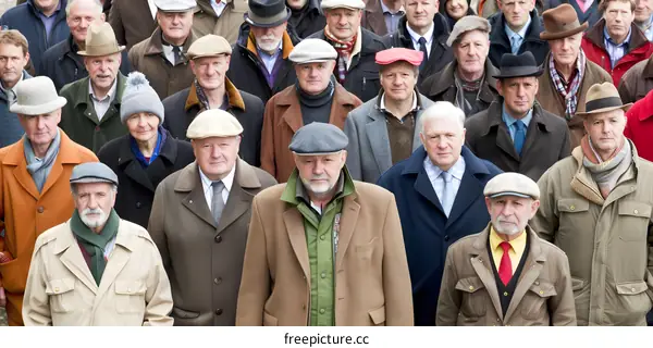 Group of Men Wearing Hats and Coats
