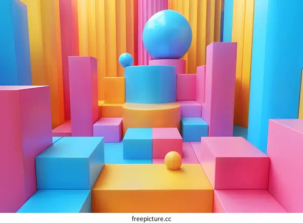 Colorful geometric shapes abstract background