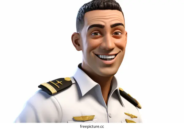 Smiling Pilot in Cockpit