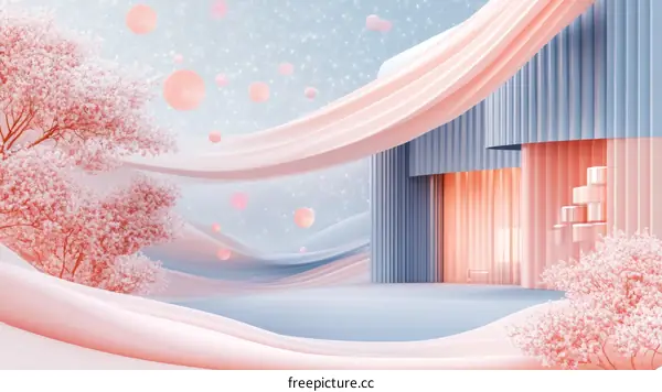 Winter Wonderland Scene with Pastel Colors