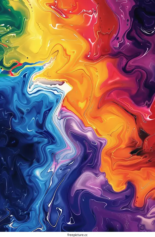 Colorful Abstract Liquid Painting