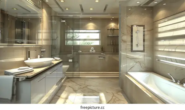 Luxurious Modern Marble Bathroom Design