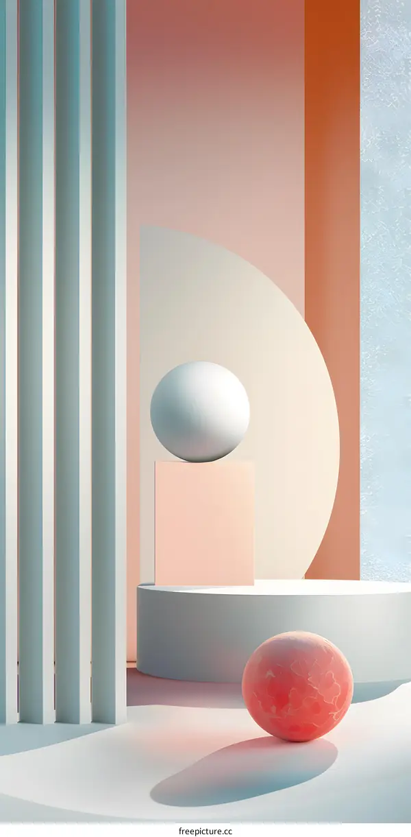 Abstract Geometric Shapes 3D Minimalist Design