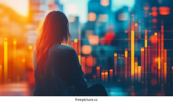 Urban Evening Reflection Thoughtful Woman