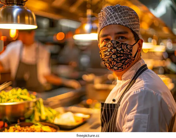 Portrait of a Chef Wearing a Mask