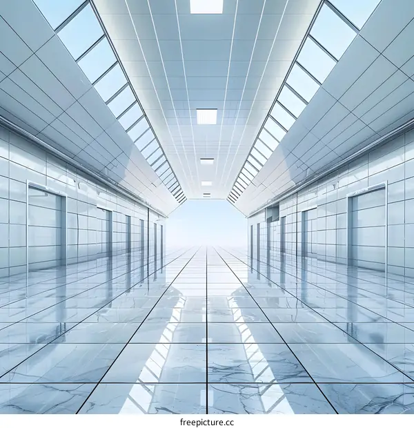 Modern Architecture Hallway with Skylight