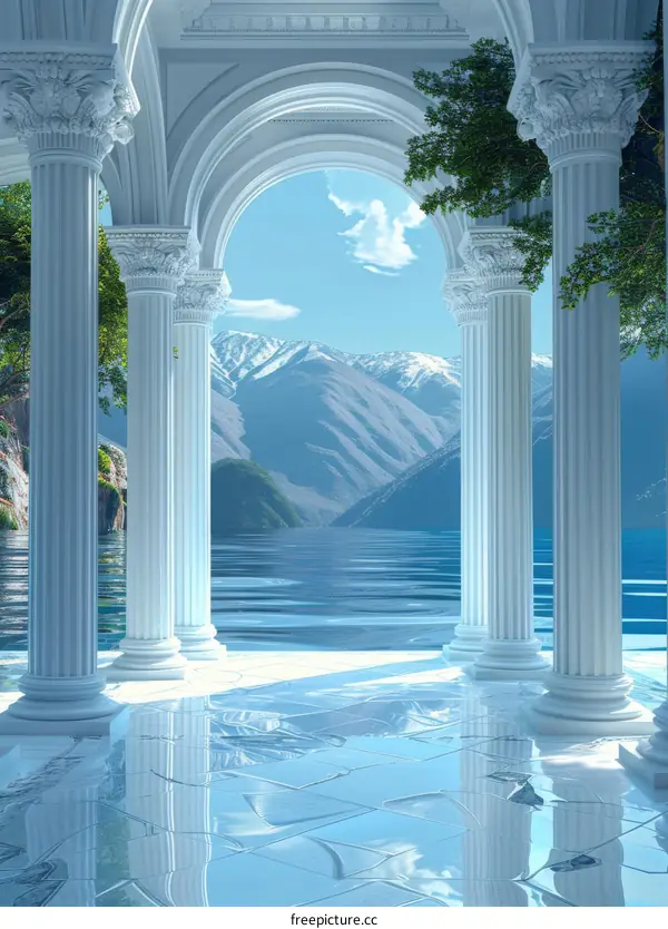 Grand Interior of Mountain Lake Palace Hall