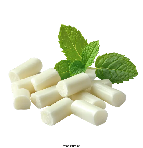 [Transparent Background PNG]Fresh Mint Candy Pieces Close-up