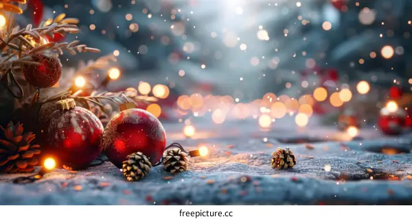 Christmas Decorations in Red and Gold