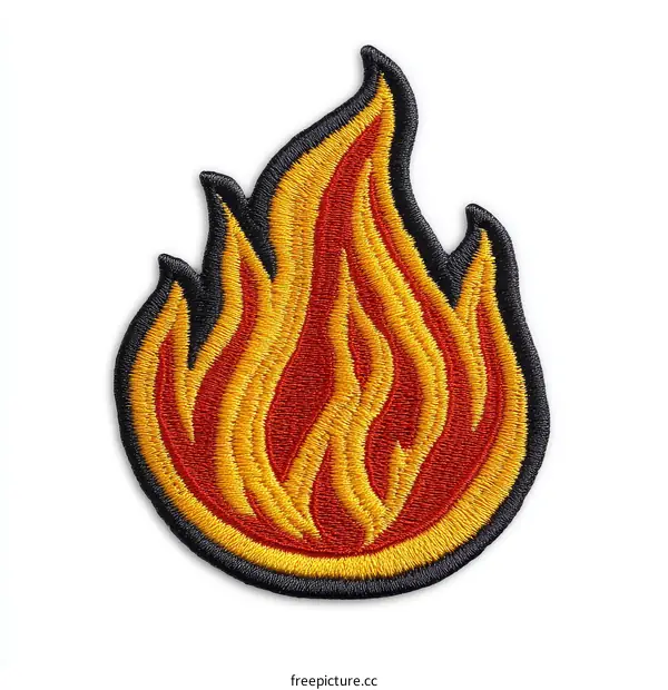 Embroidered Fire Patch Design