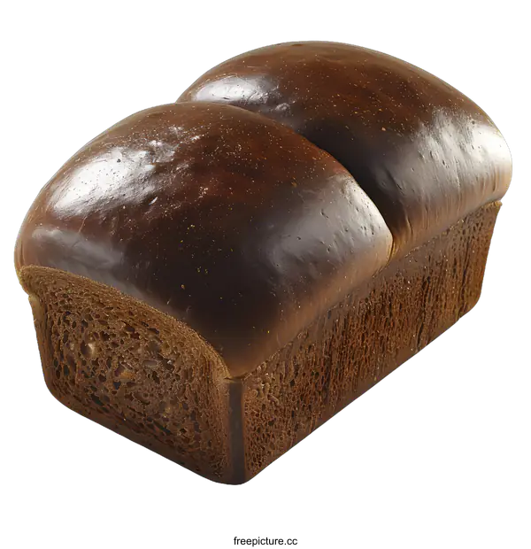 [Transparent Background PNG]Close Up of Loaf of Brown Bread on White Background