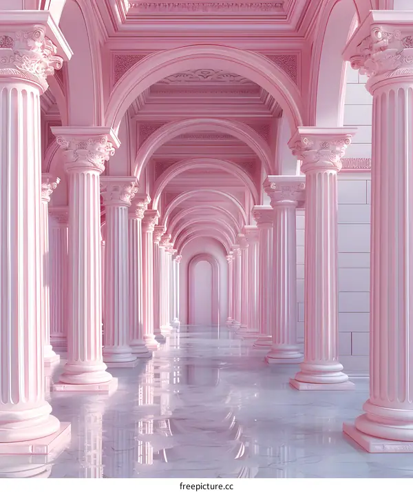 Pink Marble Colonnade