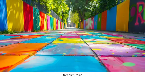 Colorful Tile Path