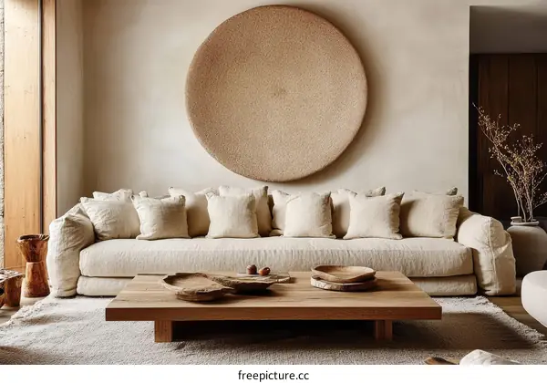 Modern Minimalist Beige Living Room Decor
