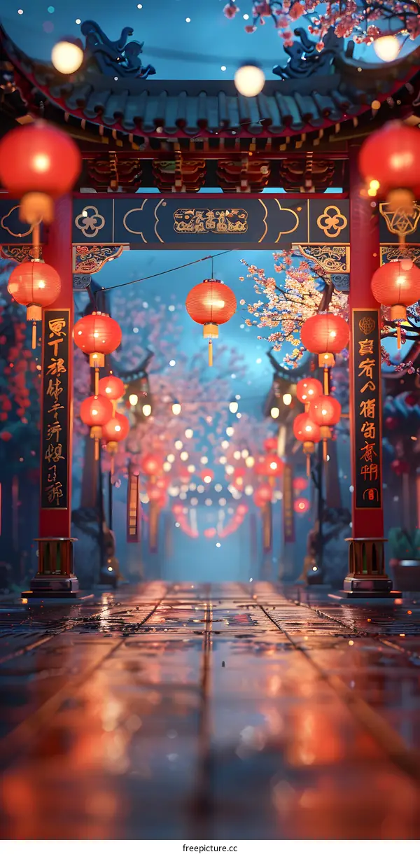 A beautiful Chinese style night scene