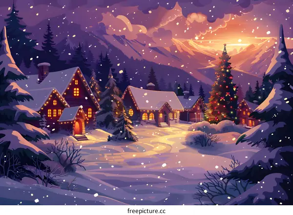 Christmas Eve in Snowy Village