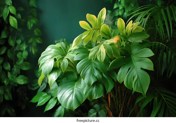 Tropical Lush Plants Background Image