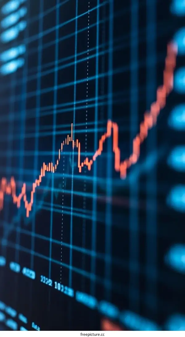 Stock Market Growth Trend Displayed on Screen