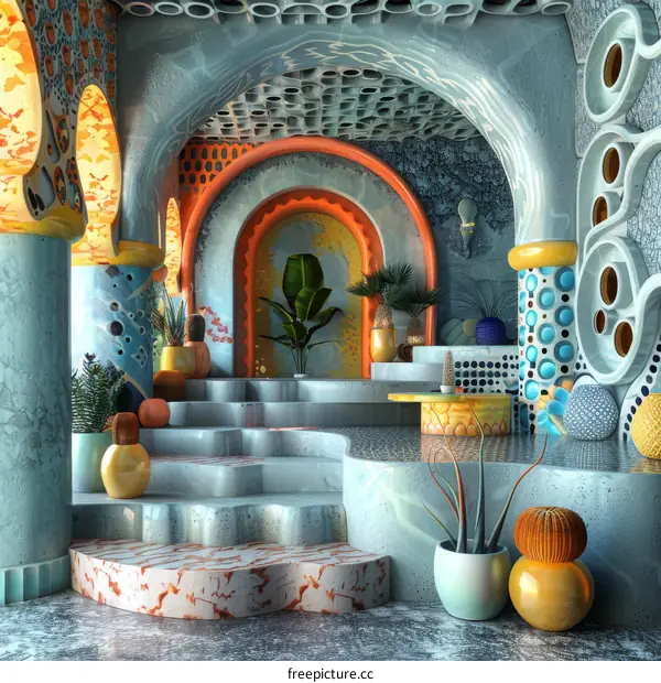 Colorful Interior Design with Geometric Patterns