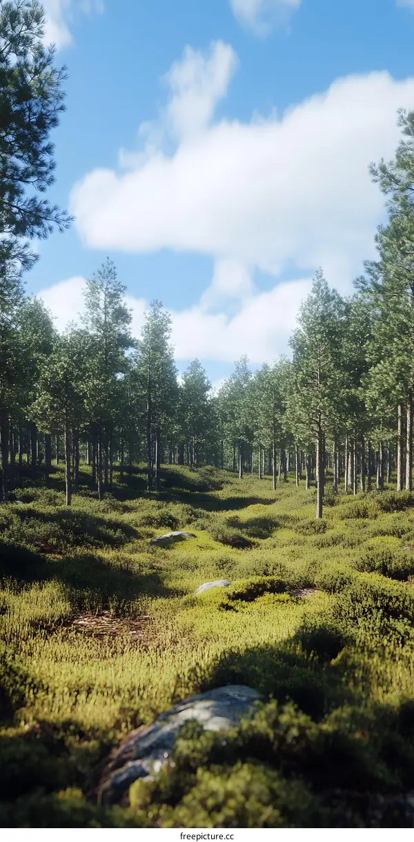 Forest Trees and a Sunny Sky