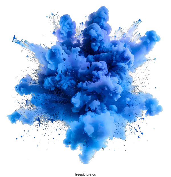 [Transparent Background PNG]Blue Smoke Isolated on White Background