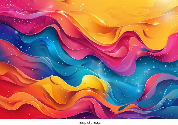 Colorful abstract painting with energetic brushstrokes