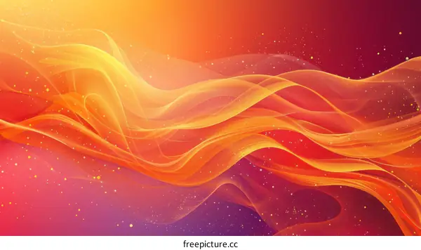 Surreal Bright Waves with Glowing Particles