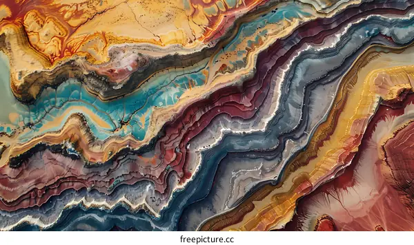 Abstract Colorful Rock Formation