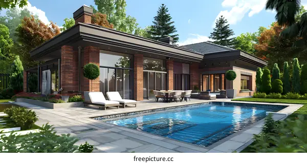 Luxury Brick Home with Swimming Pool