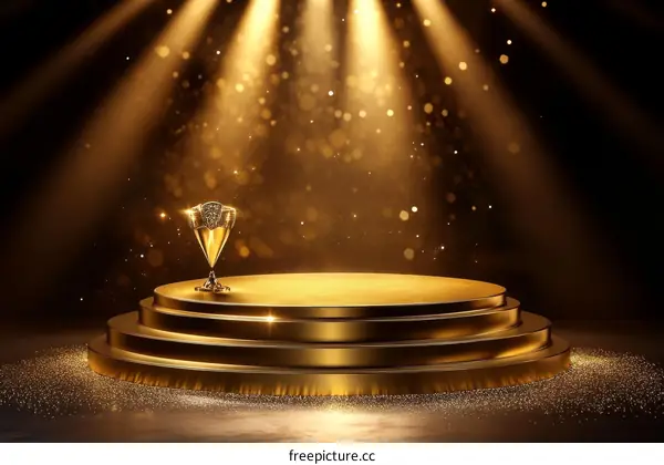 Gold Award Ceremony Podium Illustration