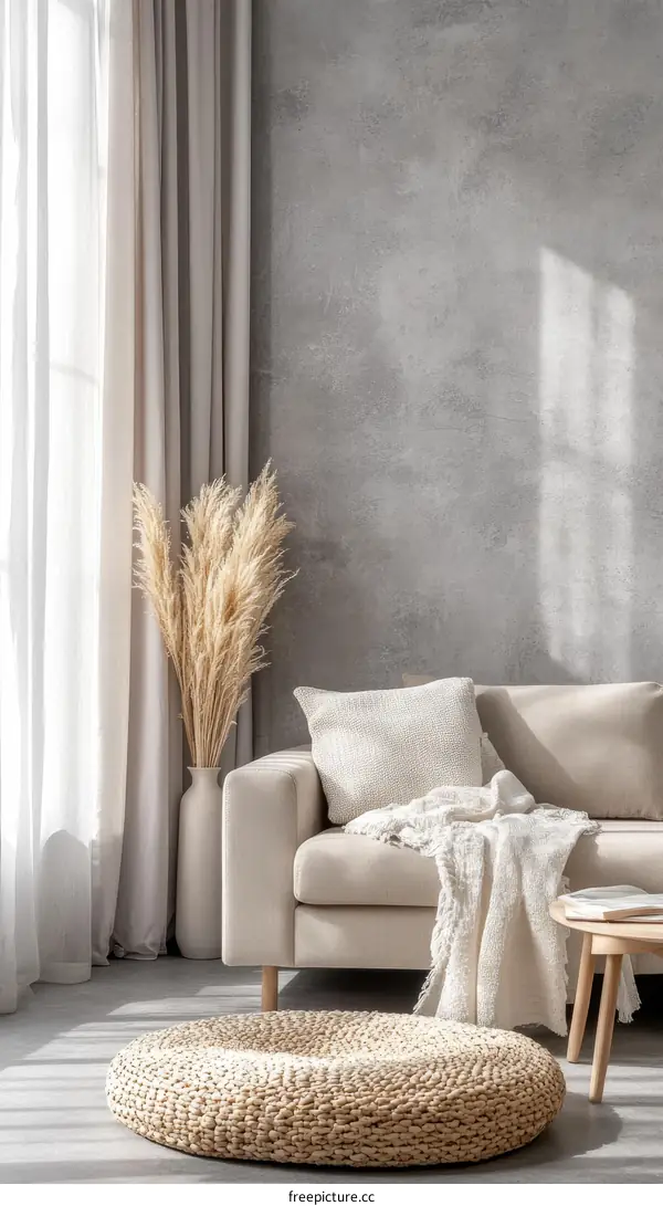 Modern Beige Living Room Interior Design