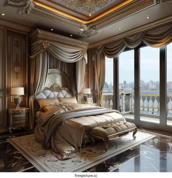 Luxury Elegant Bedroom with Panoramic View