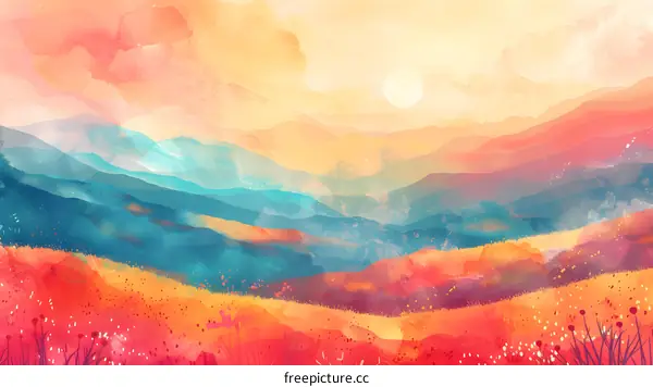 Sunset over the mountains